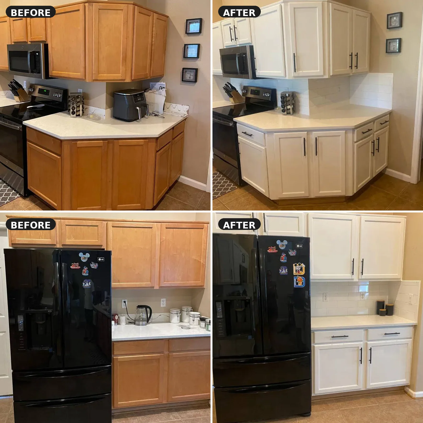 Cabinet painting before and after, Clermont FL