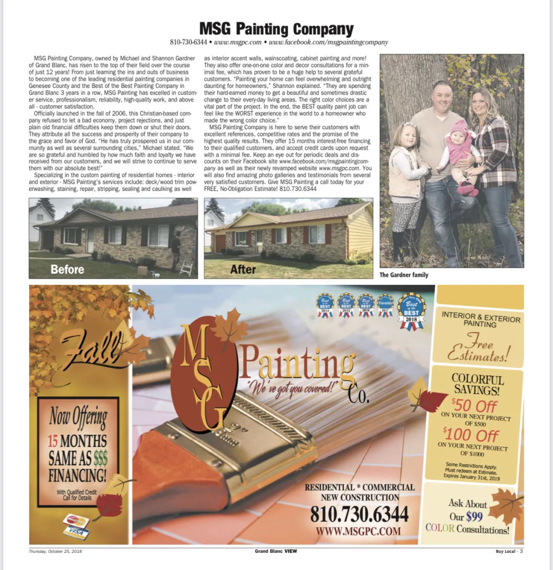 Painting project by MSG Painting & Construction, Clermont FL